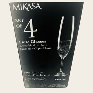 Mikasa champagne flutes set of 4